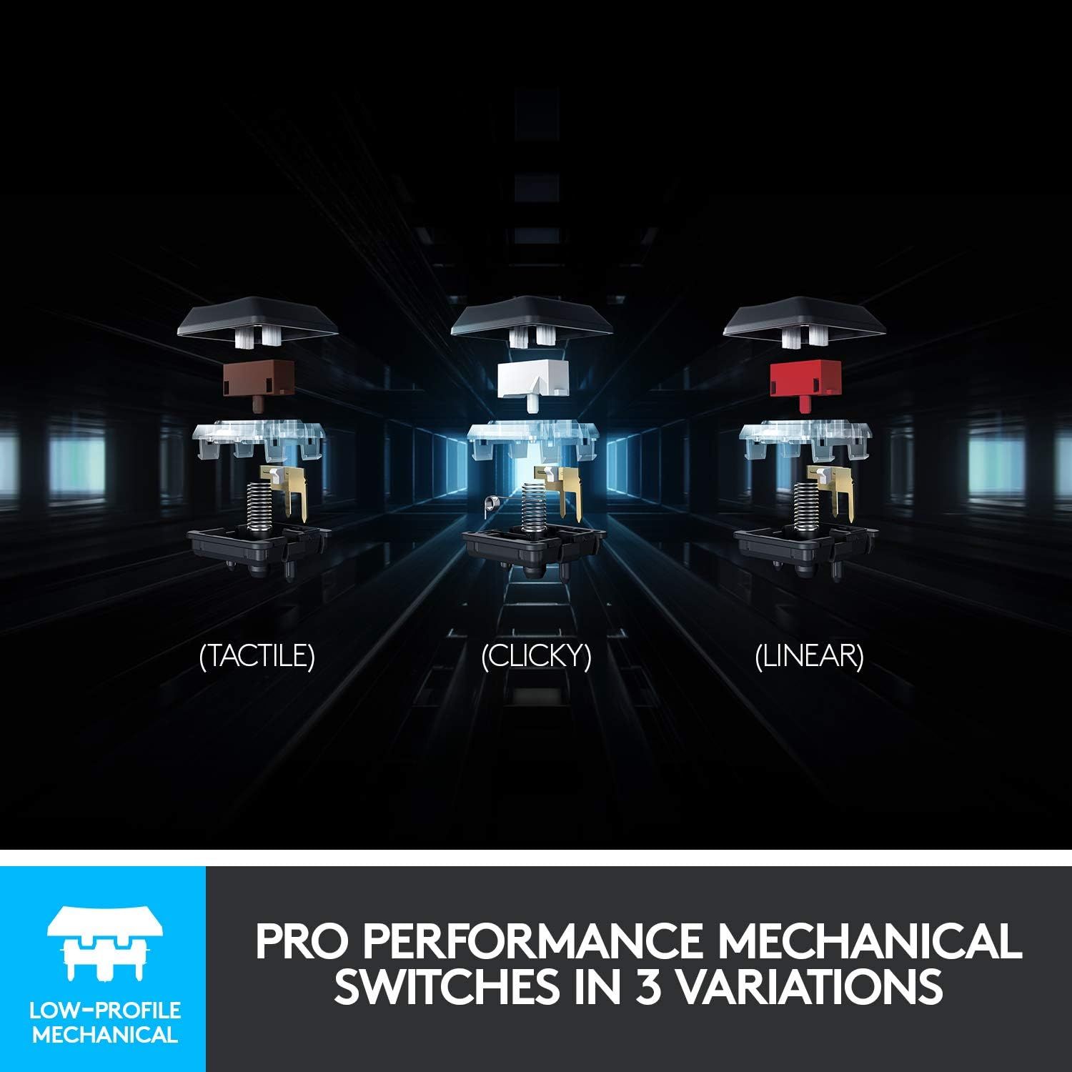 Logitech G915 LIGHTSPEED RGB Mechanical Gaming Keyboard, Low Profile GL, LIGHTSYNC RGB, Advanced LIGHTSPEED Wireless and Bluetooth Support