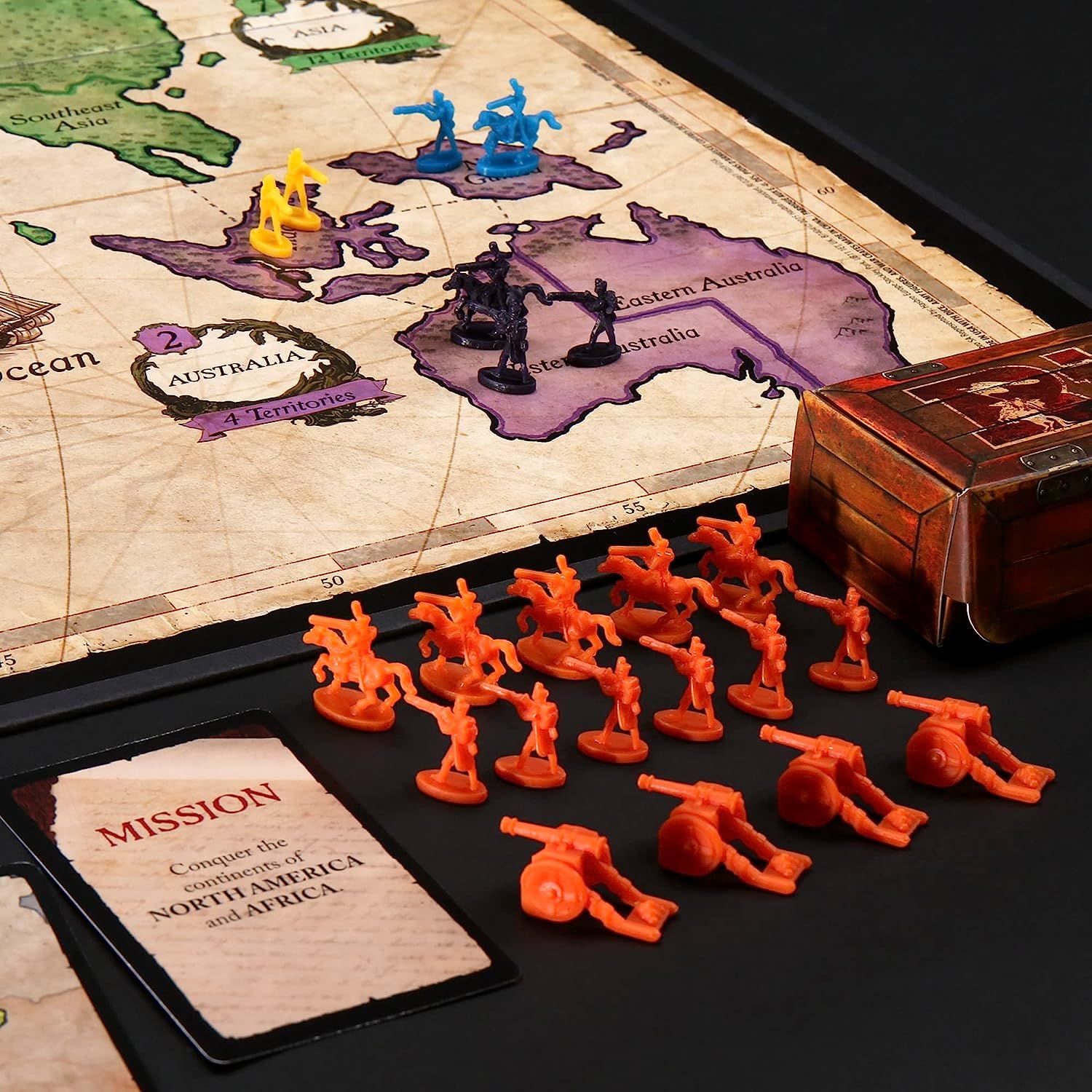 Hasbro Gaming Risk Game, Strategy Board Game; Updated Figures Improved Mission Cards; War Crates; for Children Aged 10 and Up, 2-5 Players