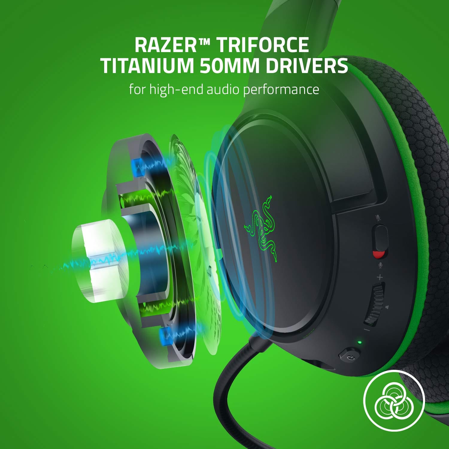 Razer Kaira Wireless Gaming Headset for Xbox Series X|S, Xbox One: Triforce Titanium 50mm Drivers - Cardioid Mic - Breathable Memory Foam Ear Cushions - EQ Pairing Button - Windows Sonic