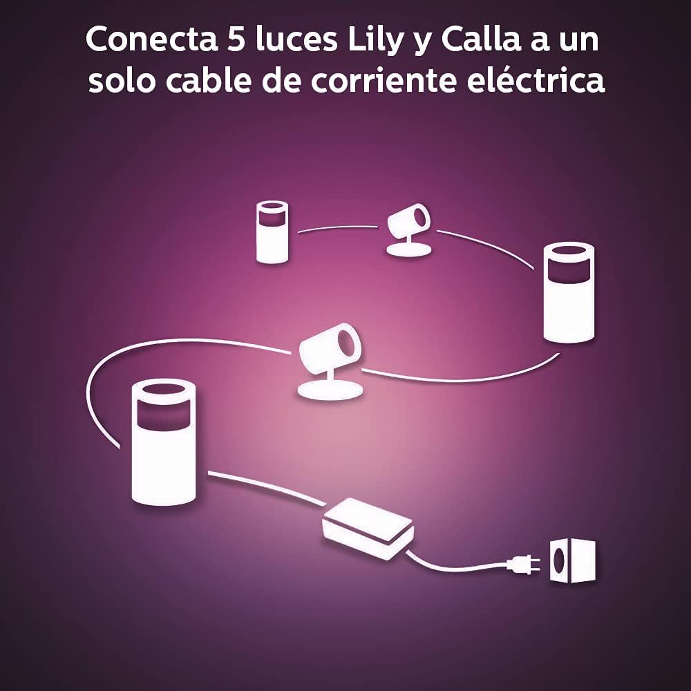 Philips Hue Lily White & Color Outdoor Spot Light Base kit (Hue Hub required), 3 Spot Lights with power supply + mount, Works with Alexa, HomeKit & Google Assistant