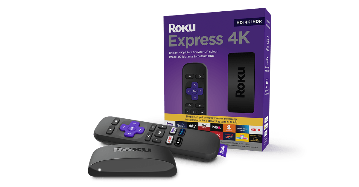 Roku Express 4K | Streaming Media Player HD/4K/HDR with Smooth Wireless Streaming and Roku Voice Remote with TV Controls, Includes HDMI Cable