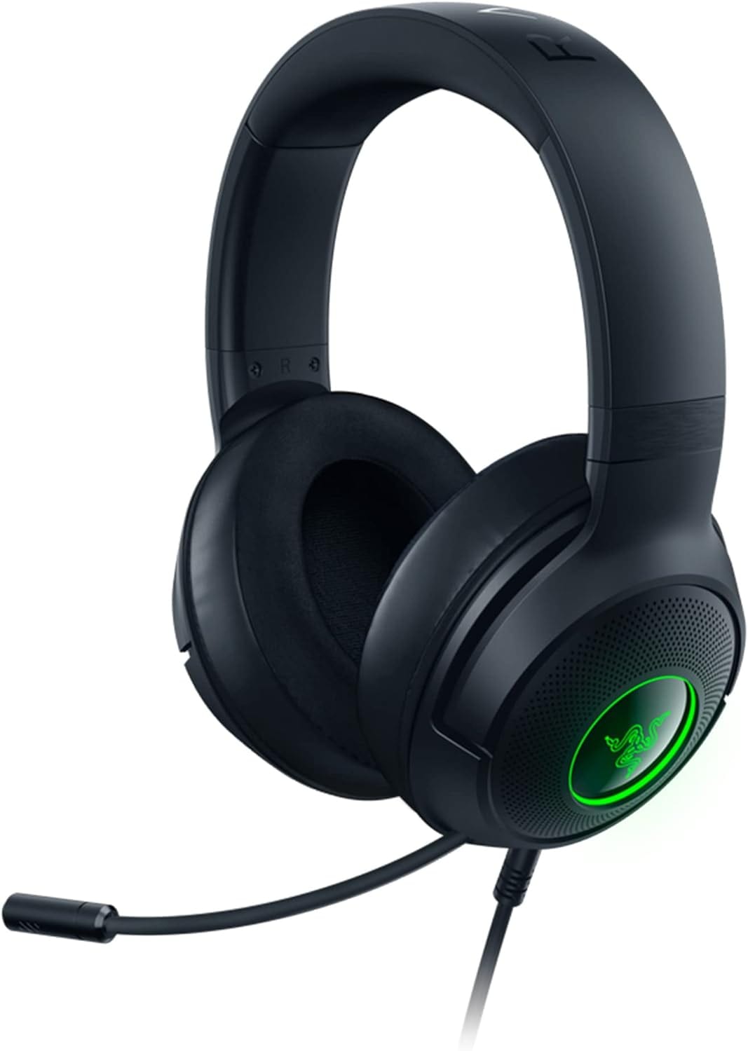 Razer Kraken V3 X Wired USB Gaming Headset: Lightweight Build - Triforce 40mm Drivers - HyperClear Cardioid Mic - 7.1 Surround Sound - Chroma RGB Lighting - Black