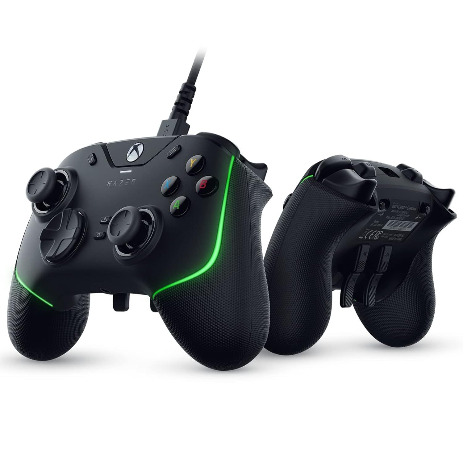 Razer Wolverine V2 Chroma Wired Gaming Pro Controller for Xbox Series X|S, Xbox One, PC: RGB Lighting - Remappable Buttons & Triggers - Mecha-Tactile Buttons & D-Pad - Trigger Stop-Switches