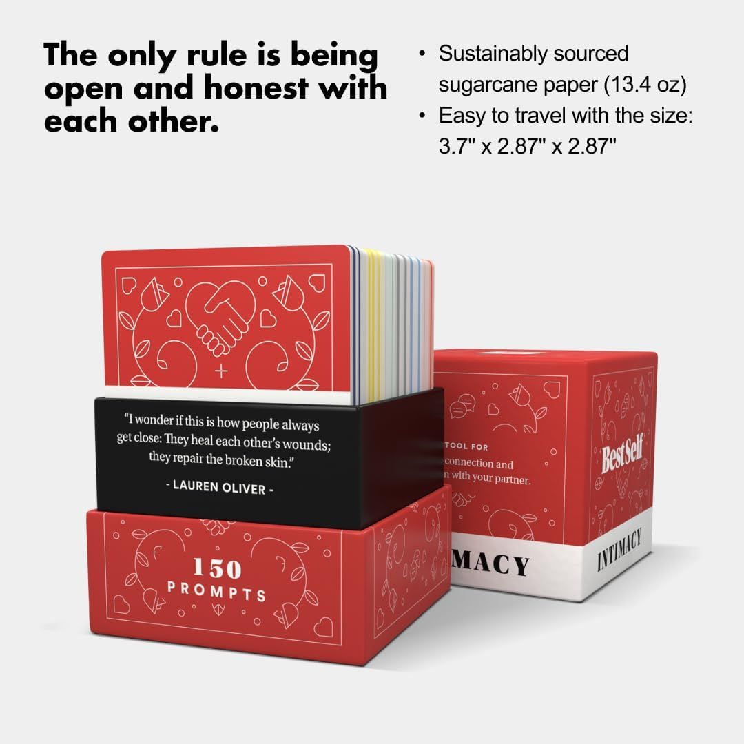 Intimacy Deck: 150 Relationship Building Conversation Starters, Meaningful Couples Game. Perfect for Card Games for Couples, Couples Card Games, and Questions for Couples.