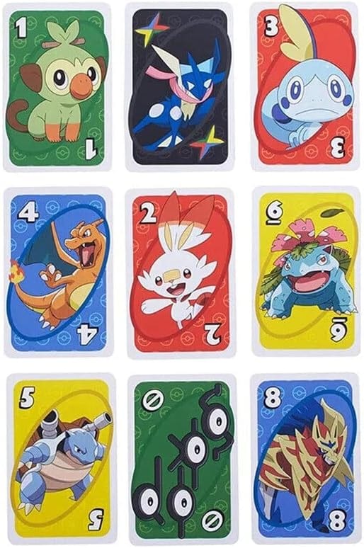 UNO Pikachu Card Game Animated Character Themed Collector Deck 112 Cards with Character Images, Gift for Kids Ages 7 Years Old & Up