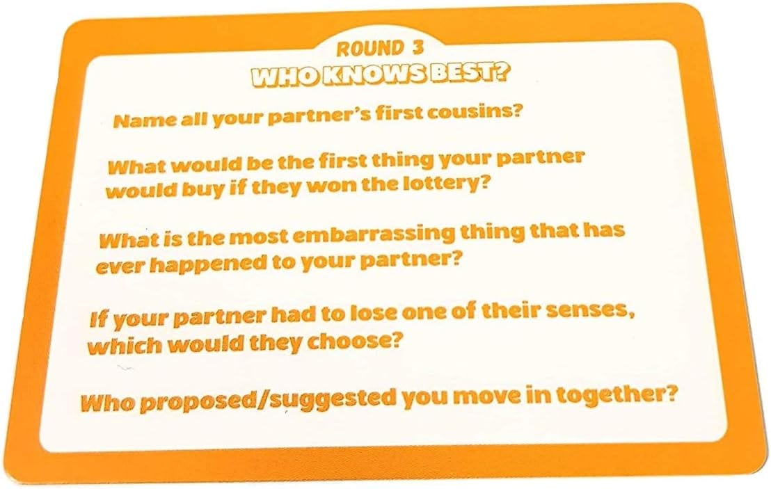 The Couples Quiz - Get to know your partner better - Fun Relationship Building and Bonding card game