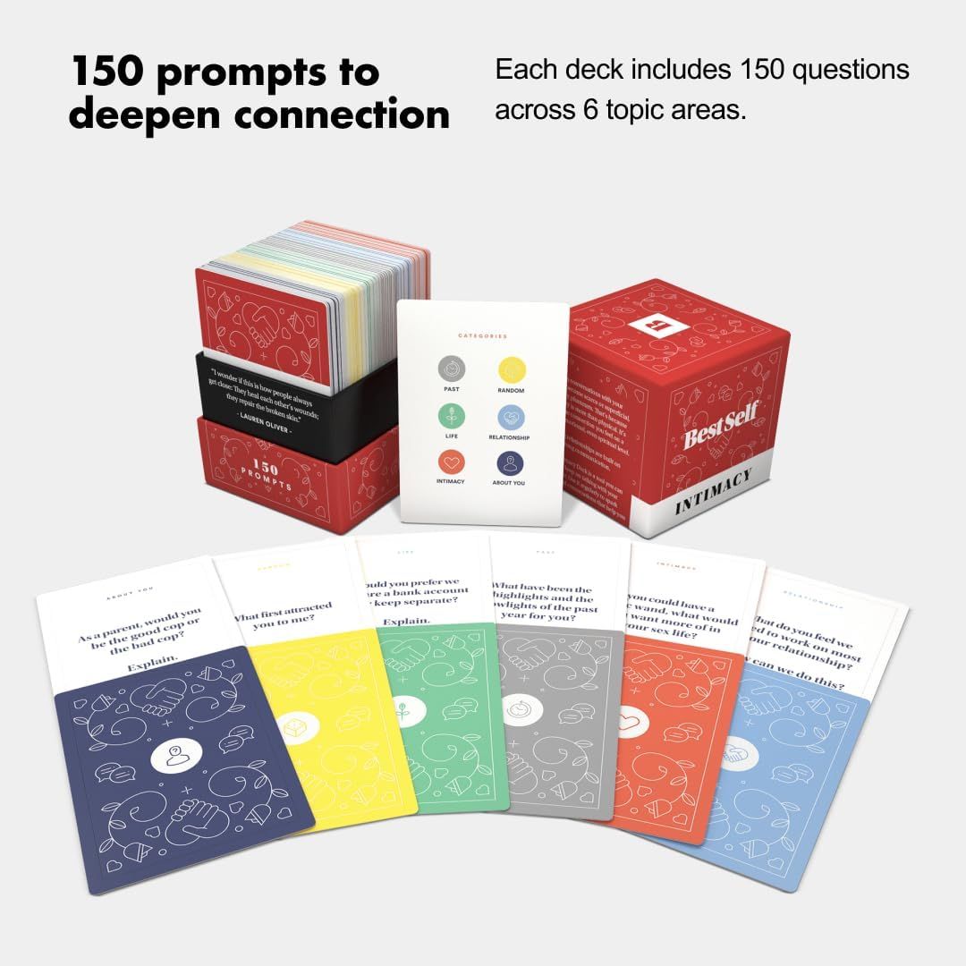 Intimacy Deck: 150 Relationship Building Conversation Starters, Meaningful Couples Game. Perfect for Card Games for Couples, Couples Card Games, and Questions for Couples.