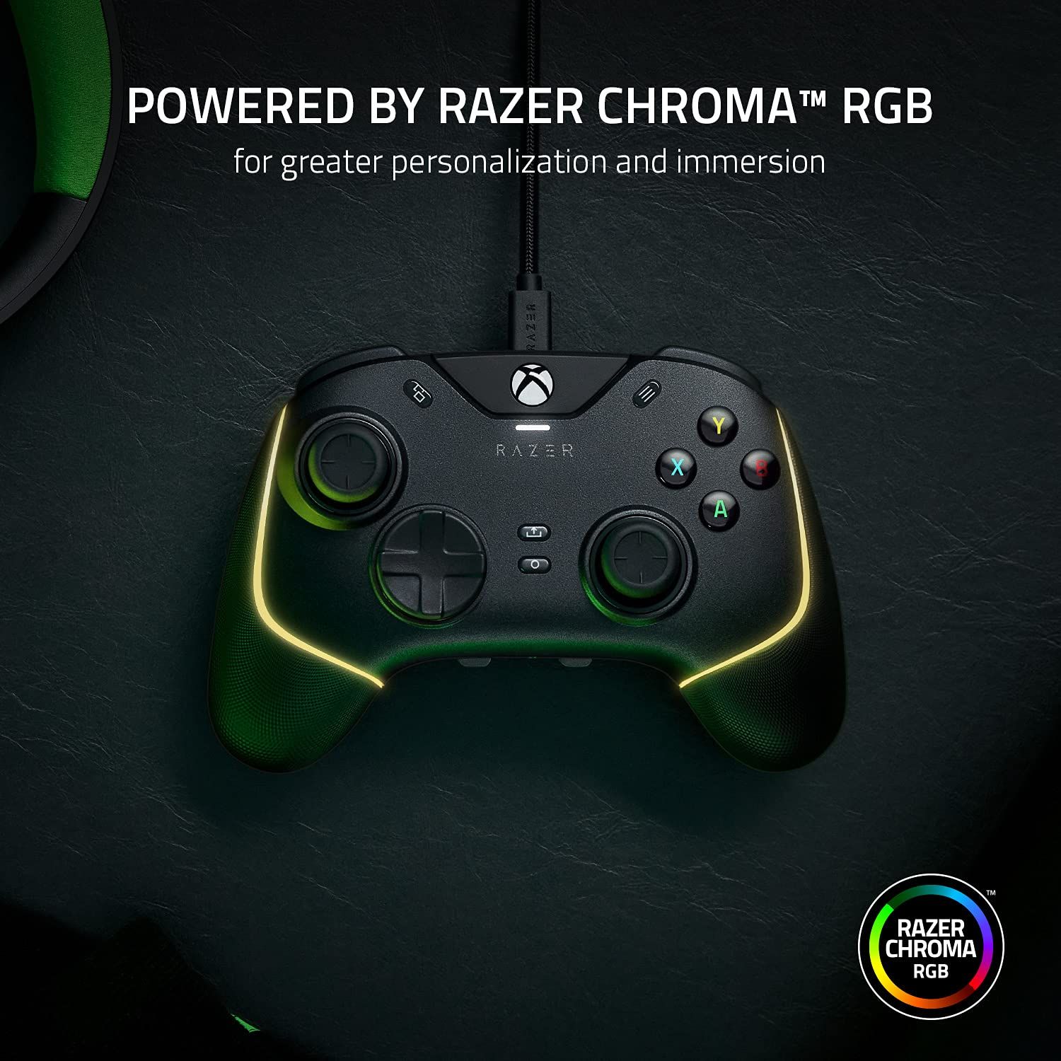 Razer Wolverine V2 Chroma Wired Gaming Pro Controller for Xbox Series X|S, Xbox One, PC: RGB Lighting - Remappable Buttons & Triggers - Mecha-Tactile Buttons & D-Pad - Trigger Stop-Switches