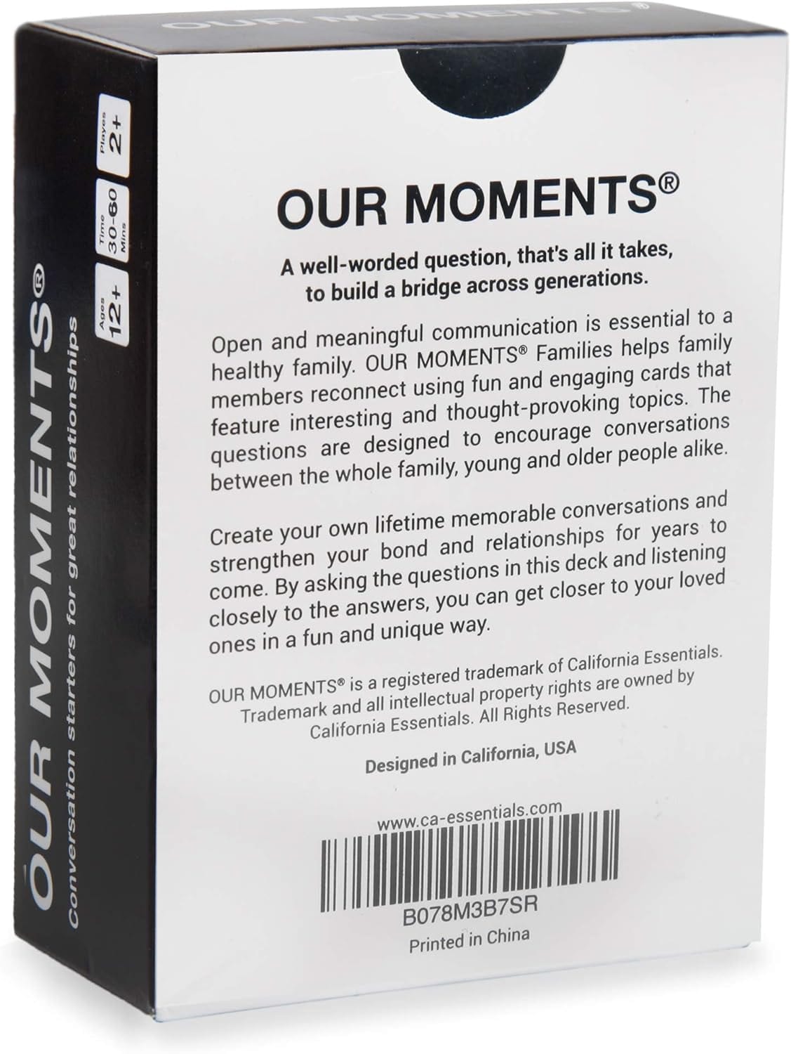 OUR MOMENTS Families: 100 Conversation Starter Cards for Families and Kids - Relationship Building - Car Travel, Road Trip & Card Game for Better Family Bonding