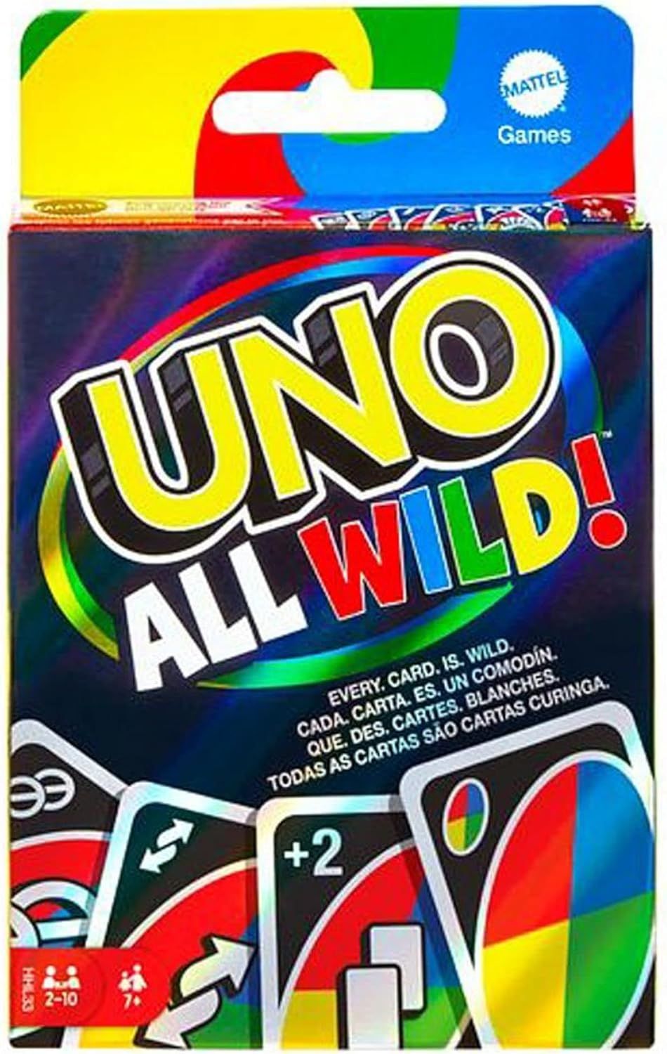 UNO All Wild Card Game with 112 Cards, Gift for Kid, Family & Adult Game Night for Players 7 Years & Older