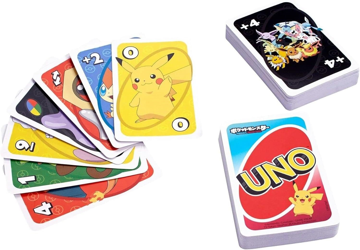UNO Pikachu Card Game Animated Character Themed Collector Deck 112 Cards with Character Images, Gift for Kids Ages 7 Years Old & Up