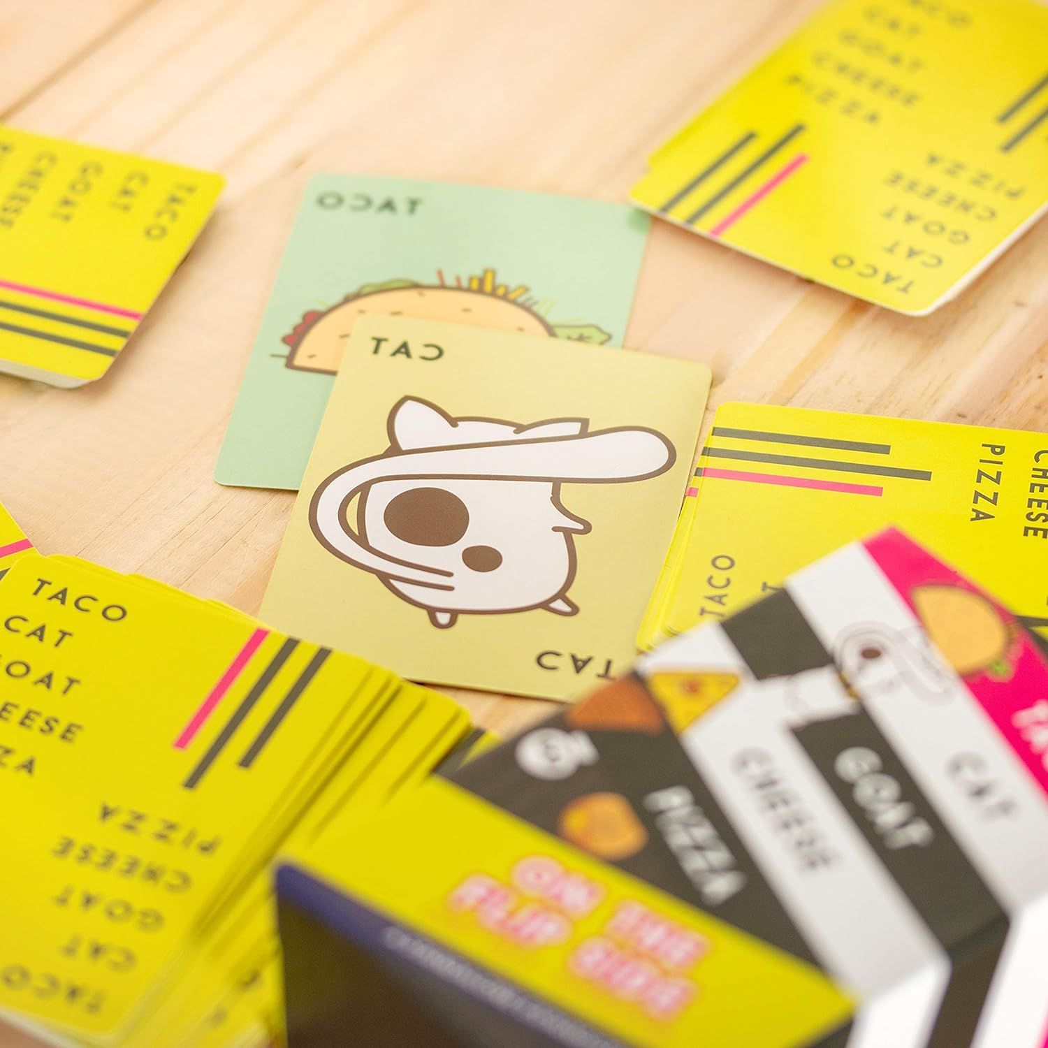 Taco Cat Goat Cheese Pizza On The Flip Side - Fun Multiplayer Card Game