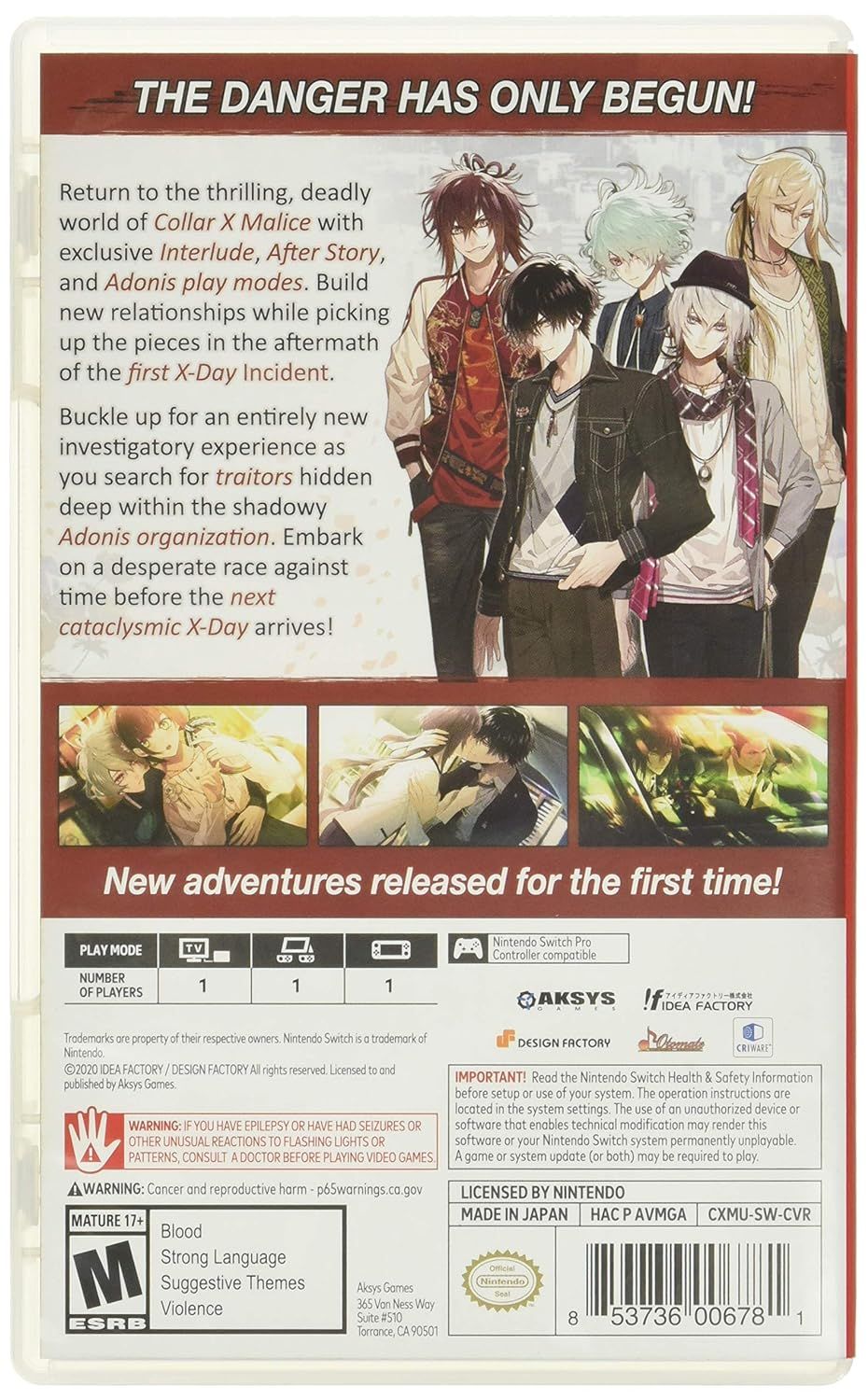 Collar X Malice Unlimited - Nintendo Switch Standard Edition