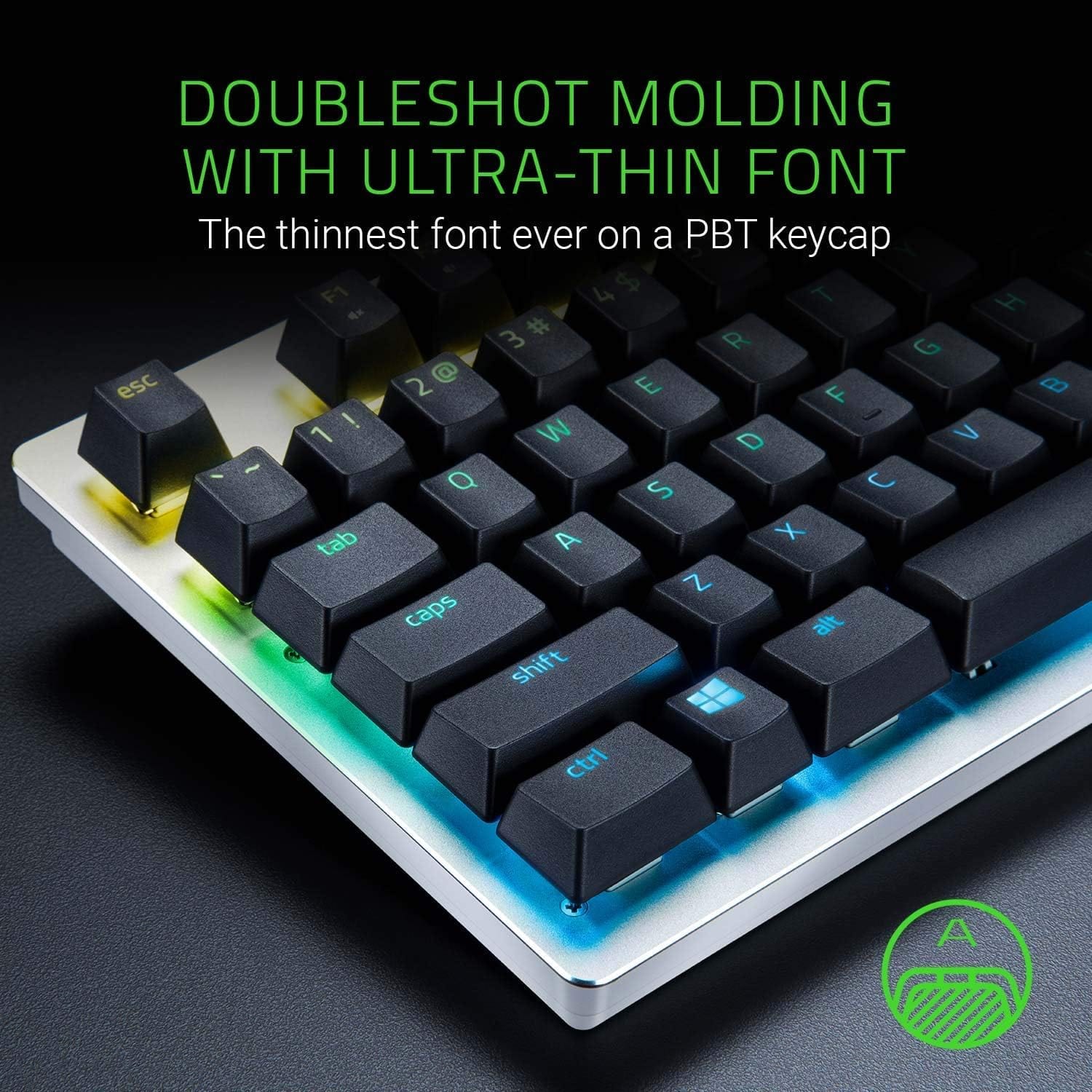 Razer Doubleshot PBT Keycap Upgrade Set for Mechanical & Optical Keyboards: Compatible with Standard 104/105 US and UK layouts