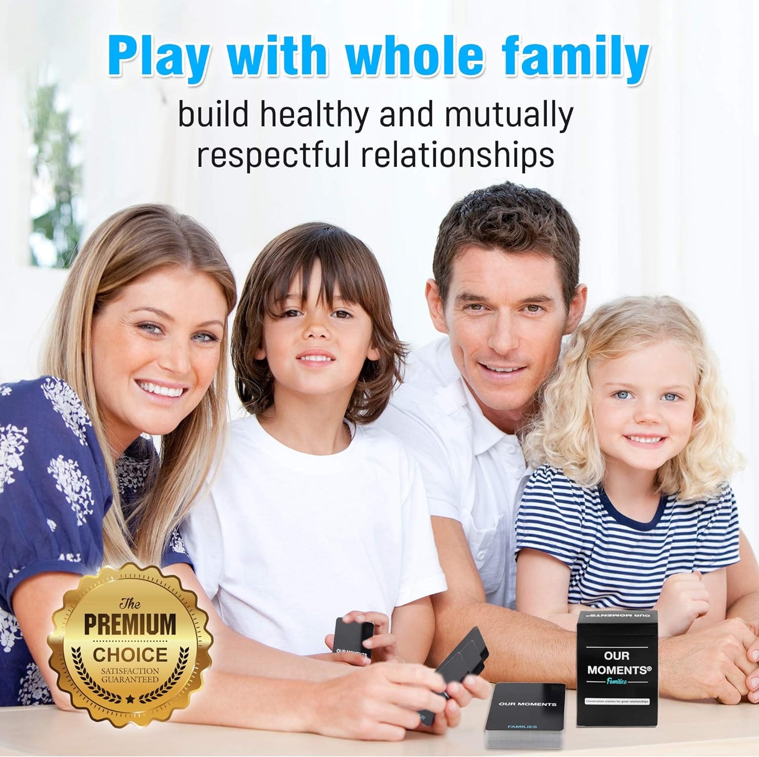 OUR MOMENTS Families: 100 Conversation Starter Cards for Families and Kids - Relationship Building - Car Travel, Road Trip & Card Game for Better Family Bonding