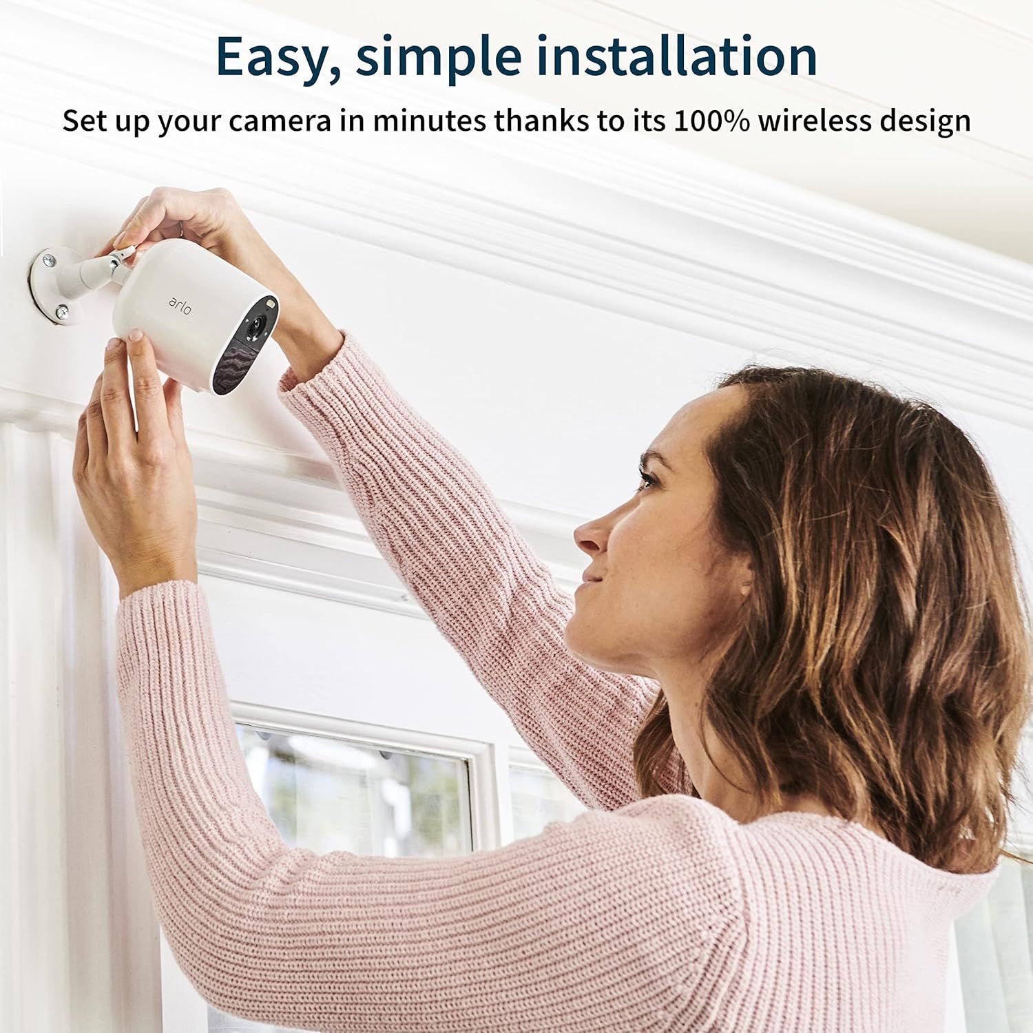 Arlo Essential Spotlight Camera Standard - Wireless Security, 1080p Video, Color Night Vision, 2 Way Audio, Wire-Free, Direct to WiFi No Hub Needed, Works with Alexa VMC2030,1 Count (Pack of 1)