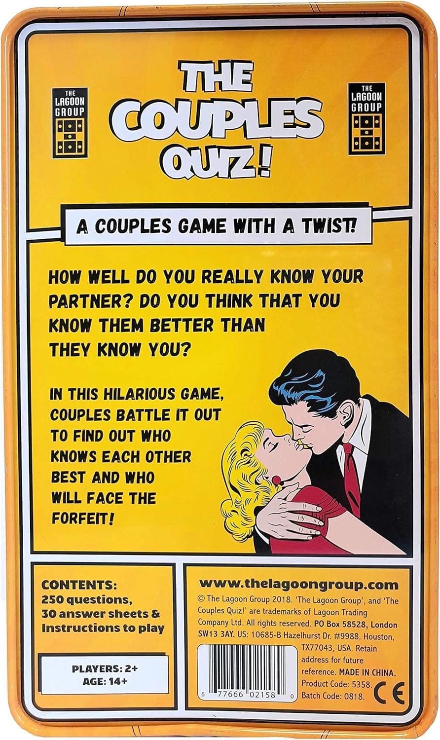 The Couples Quiz - Get to know your partner better - Fun Relationship Building and Bonding card game