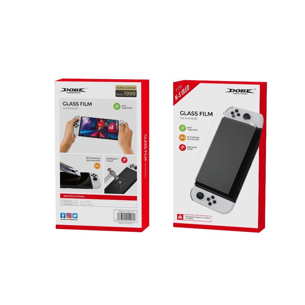 Dobe Nintendo Switch Anti-fingerprint Protective Tempered Glass Film- OLED, Switch Lite & Nintendo Switch Gen 2&1