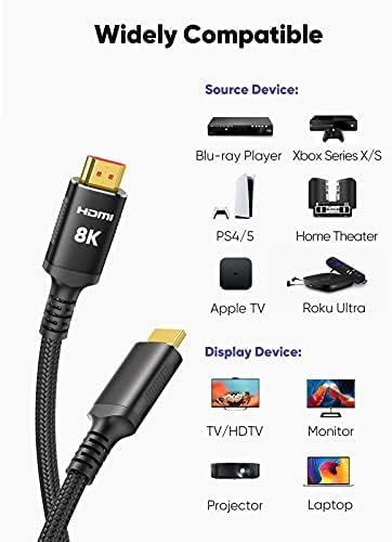 Safebros Premium HDMI Cable -8K 2.1&4K 2.0 -Certified UHD Speed 4K@120Hz 8K@60Hz,Dolby&DTS:X,HDR 10-Xbox/TV/PS5/HDTV