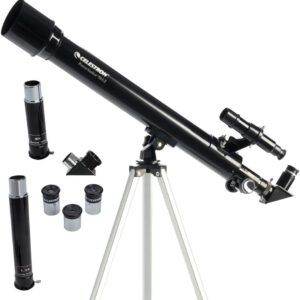 Celestron PowerSeeker Telescope, Black, Manual Alt-Azimuth Telescope for Beginners - Compact and Portable
