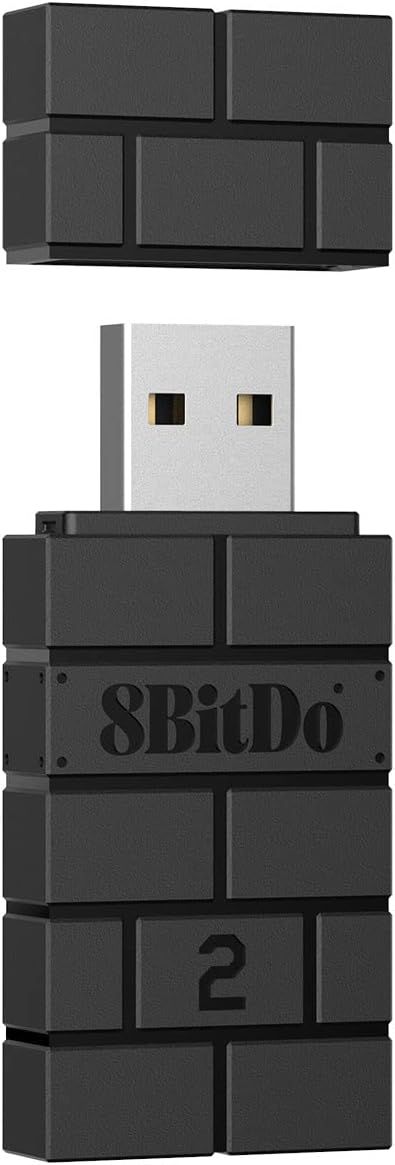 8Bitdo Wireless USB Adapter 2 for Switch, Windows, Mac & Raspberry Pi Connects with Xbox, Switch Pro& PS5 Controller