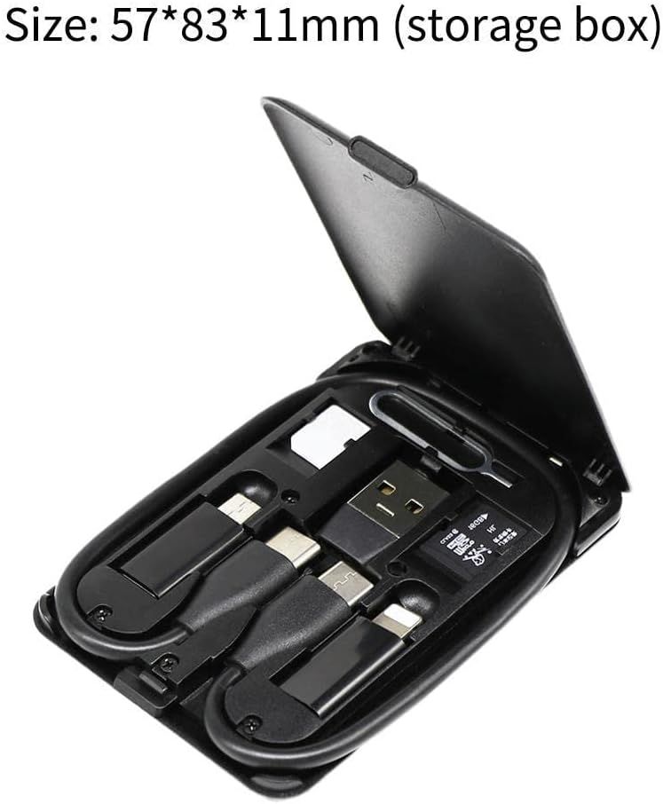 Multi Pin Adapters - 6 in 1 Phone Multifunctional Charging Cable Tool Kit-USB Type-C Converter Organizer SIM Storage