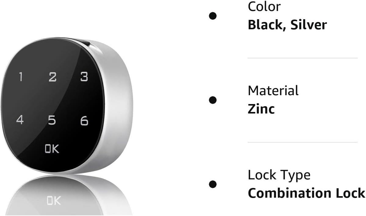 Safebros 6 Digit Digital Lock for HDB Mailbox/Drawers /Cabinet/Lockers-Easy No Drill Install