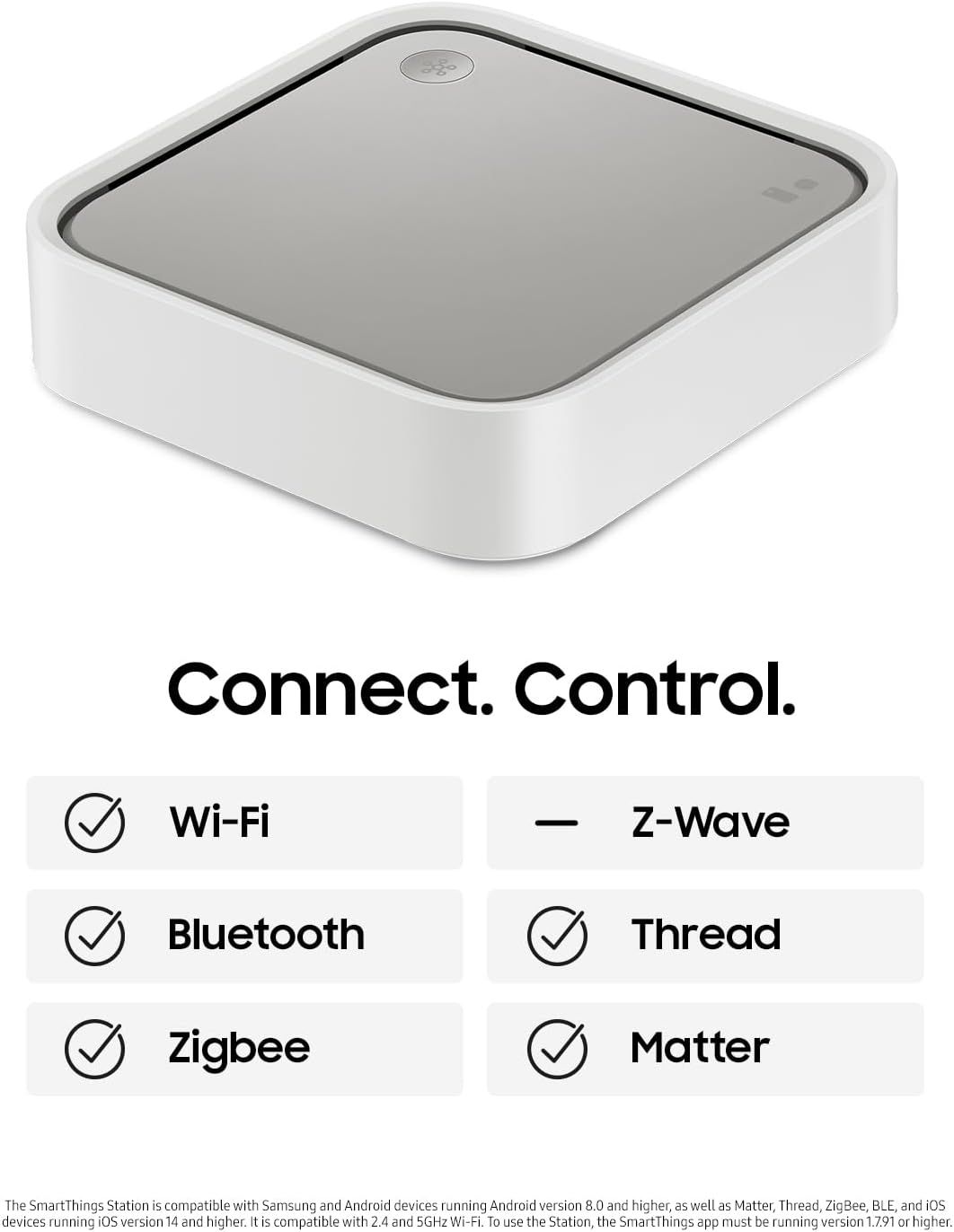 SAMSUNG SmartThings Station, with Power Adapter, 15W Super Fast Wireless Charger, Smart Home Hub, 2023 Model