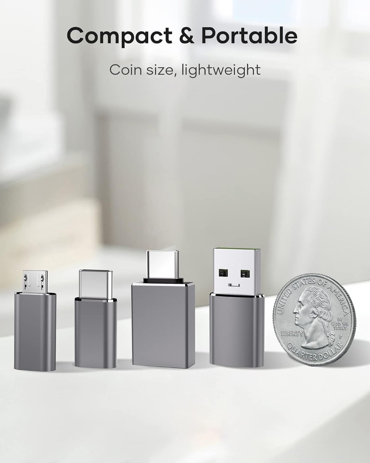 USB Adapter - 3.1 USB C to USB A Adapter,USB C to Micro USB converter,Lightning to USB C OTG for Phones Laptop&Tablets