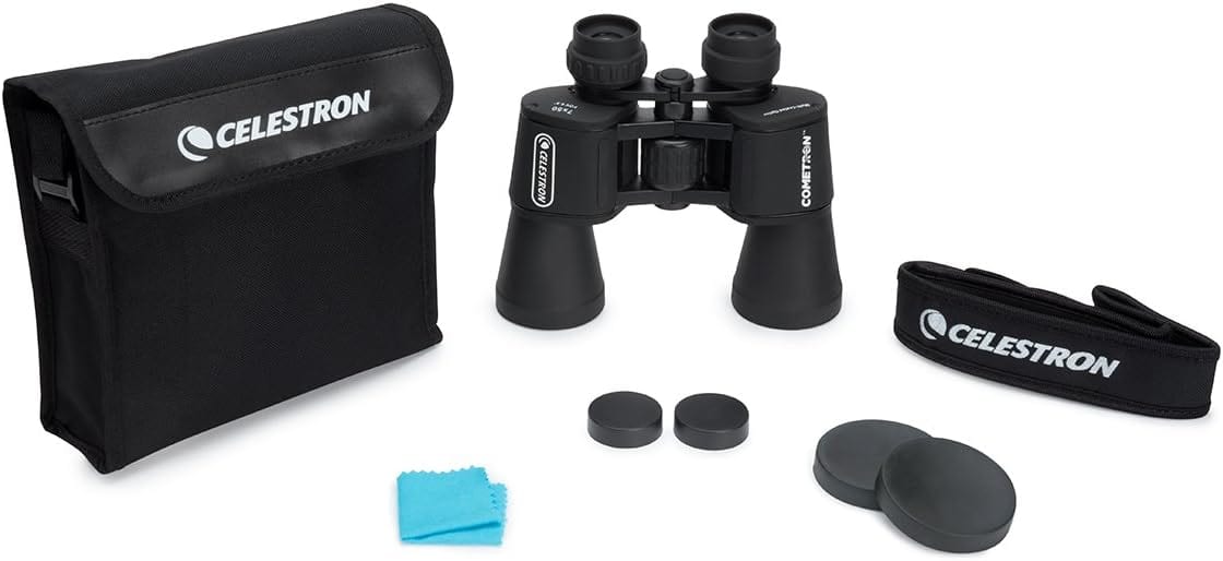Celestron Cometron Portable, Lightweight 7x50 Binoculars, 7x Magnification, Black (71198)