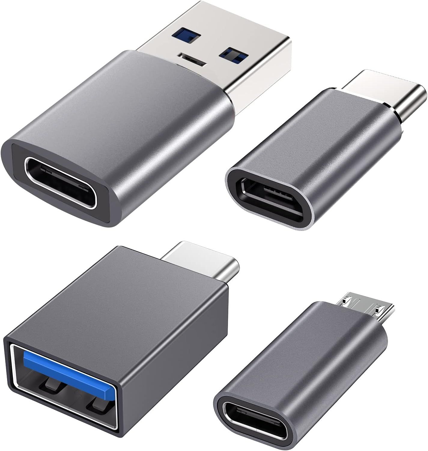 USB Adapter - 3.1 USB C to USB A Adapter,USB C to Micro USB converter,Lightning to USB C OTG for Phones Laptop&Tablets