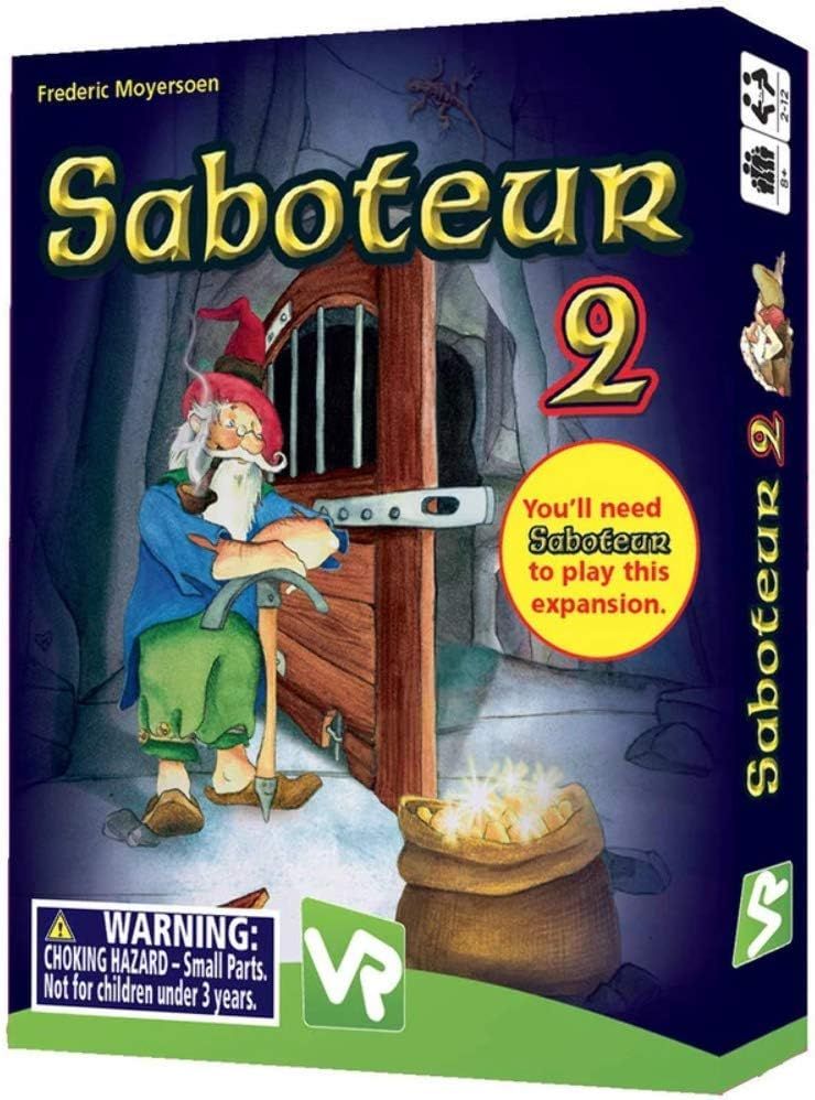 Saboteur 2 Game Expansion - Dwarves, gold mining, stealing Sabos and multi player family fun game