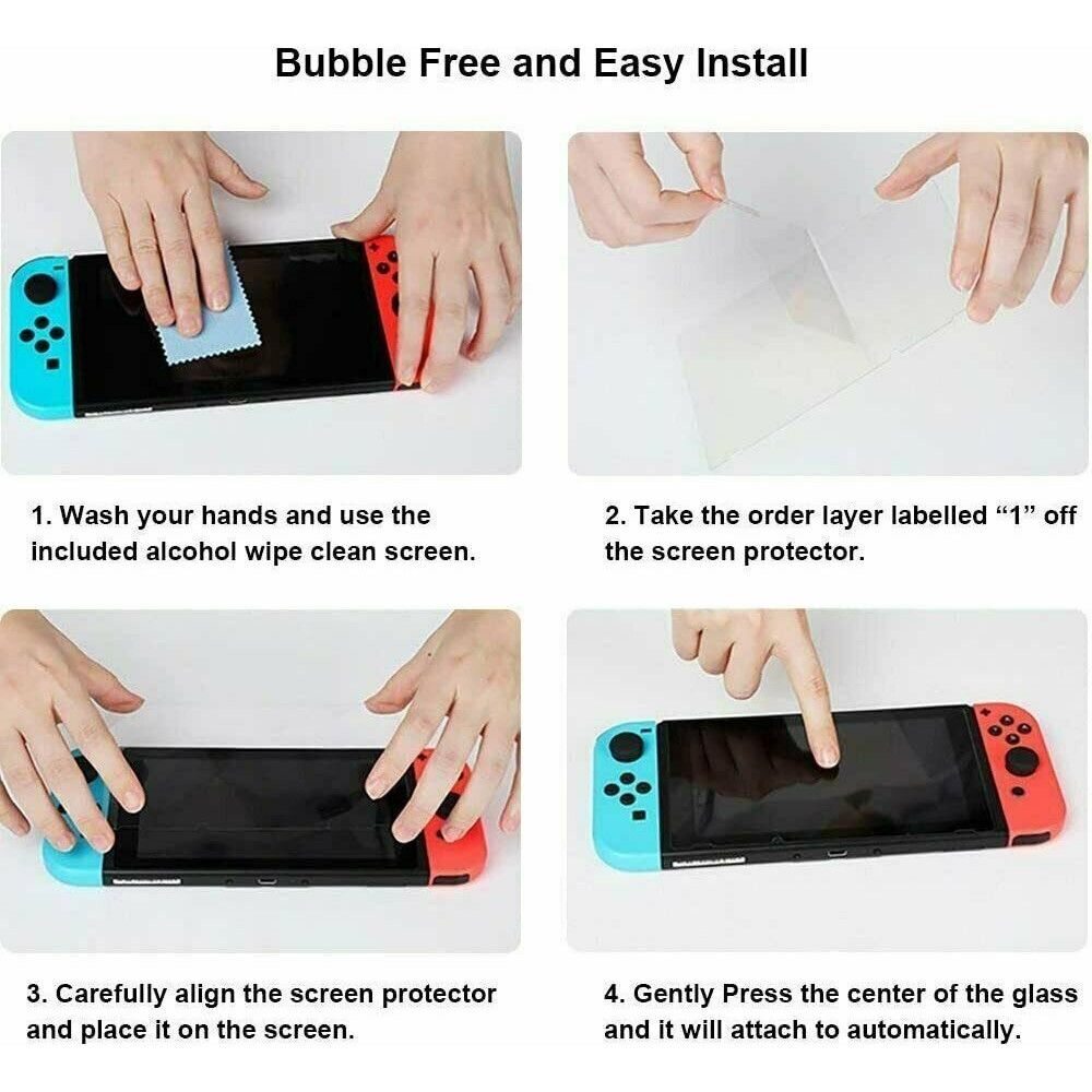 Dobe Nintendo Switch Anti-fingerprint Protective Tempered Glass Film- OLED, Switch Lite & Nintendo Switch Gen 2&1