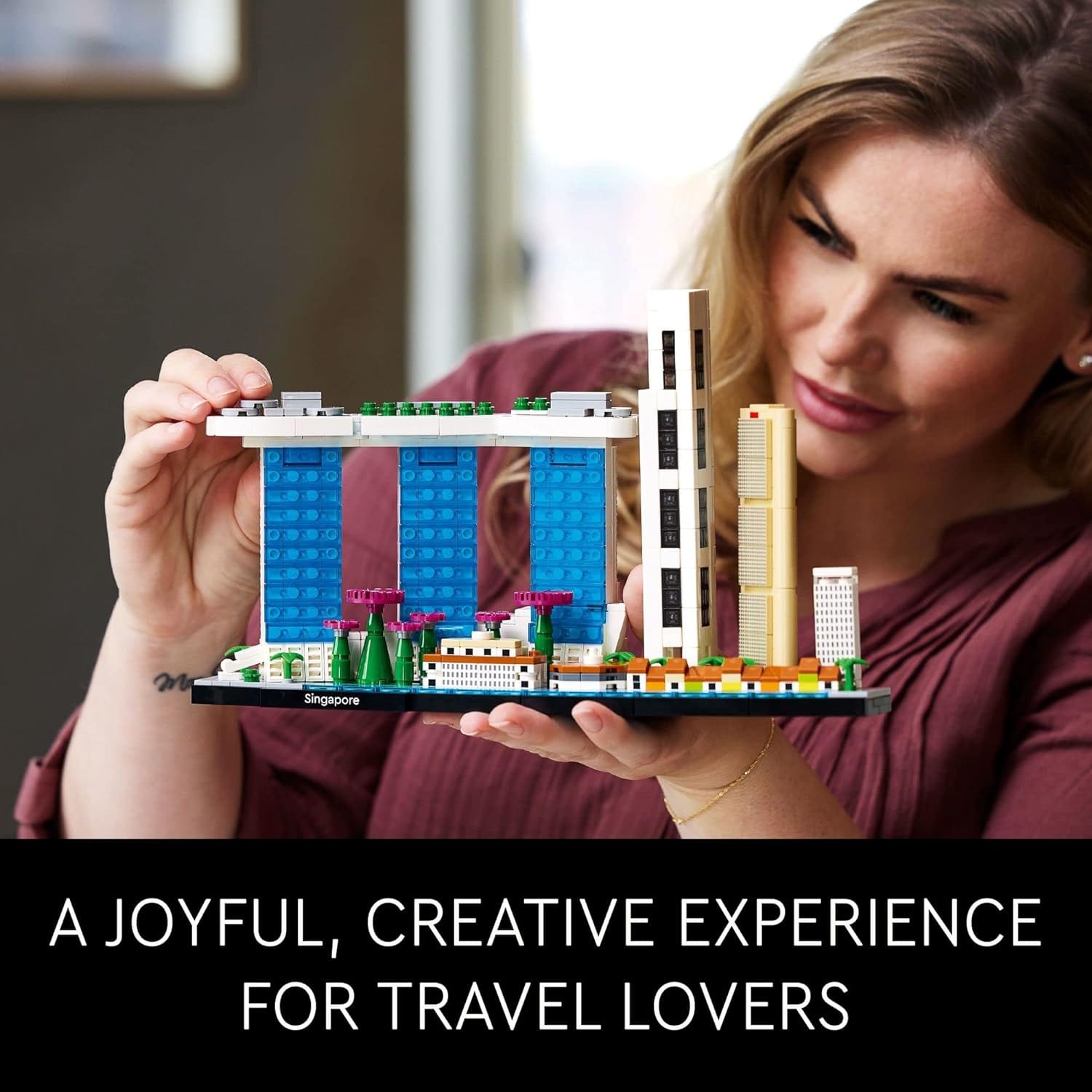 LEGO Architecture Singapore 21057 Building Set-Skyline Collection,Gift & Hobby DIY Architecture Construction Model