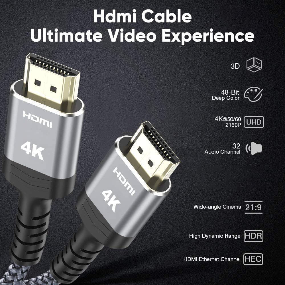 Safebros Premium HDMI Cable -8K 2.1&4K 2.0 -Certified UHD Speed 4K@120Hz 8K@60Hz,Dolby&DTS:X,HDR 10-Xbox/TV/PS5/HDTV