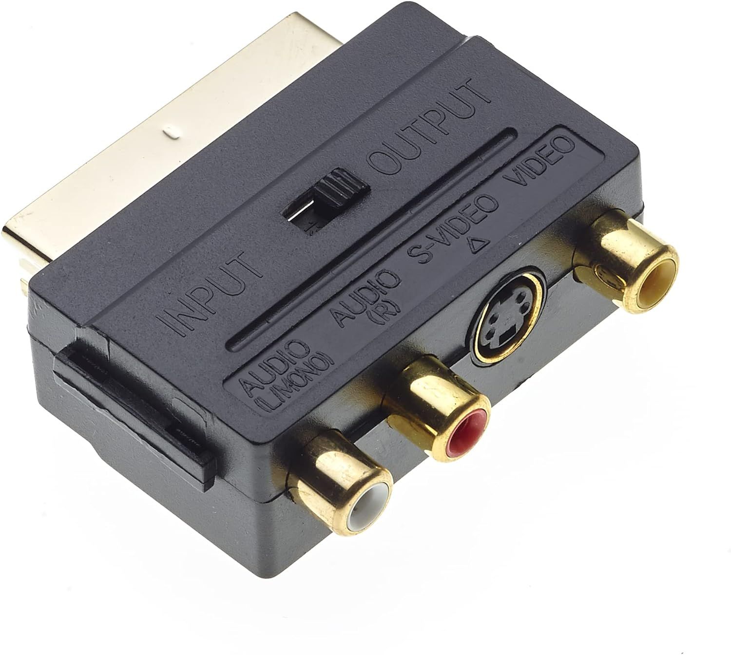 SCART Adaptor, 1x SCART, 3x RCA Audio Adapter Converter & Mini-DIN, Pack of 2 - Gold-plated connectors