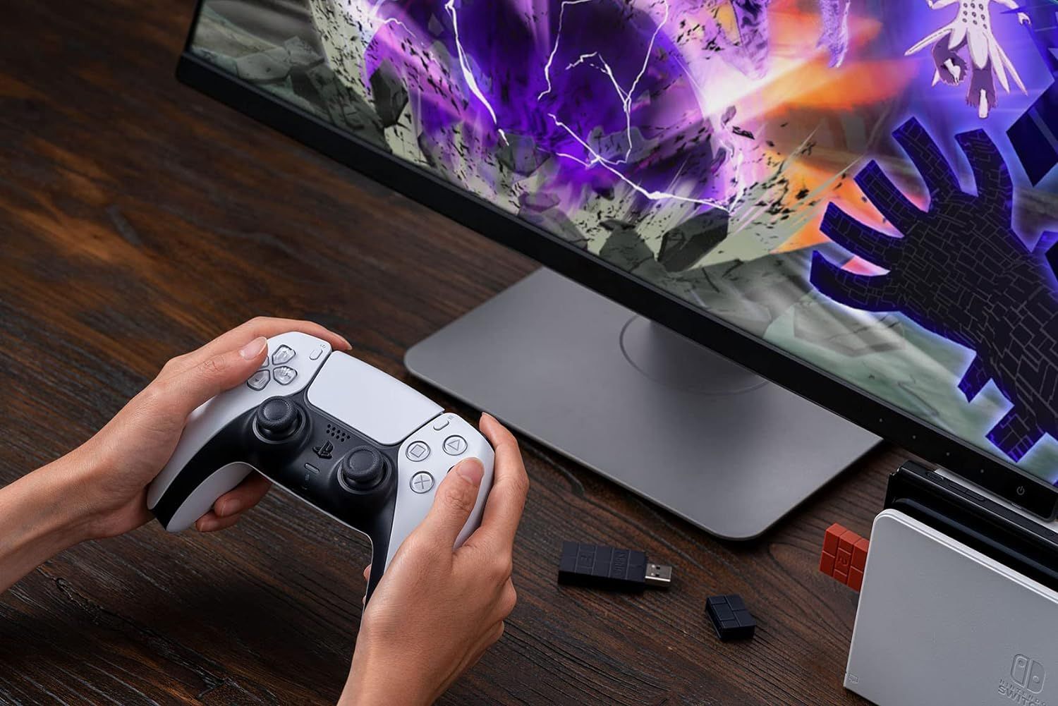 8Bitdo Wireless USB Adapter 2 for Switch, Windows, Mac & Raspberry Pi Connects with Xbox, Switch Pro& PS5 Controller