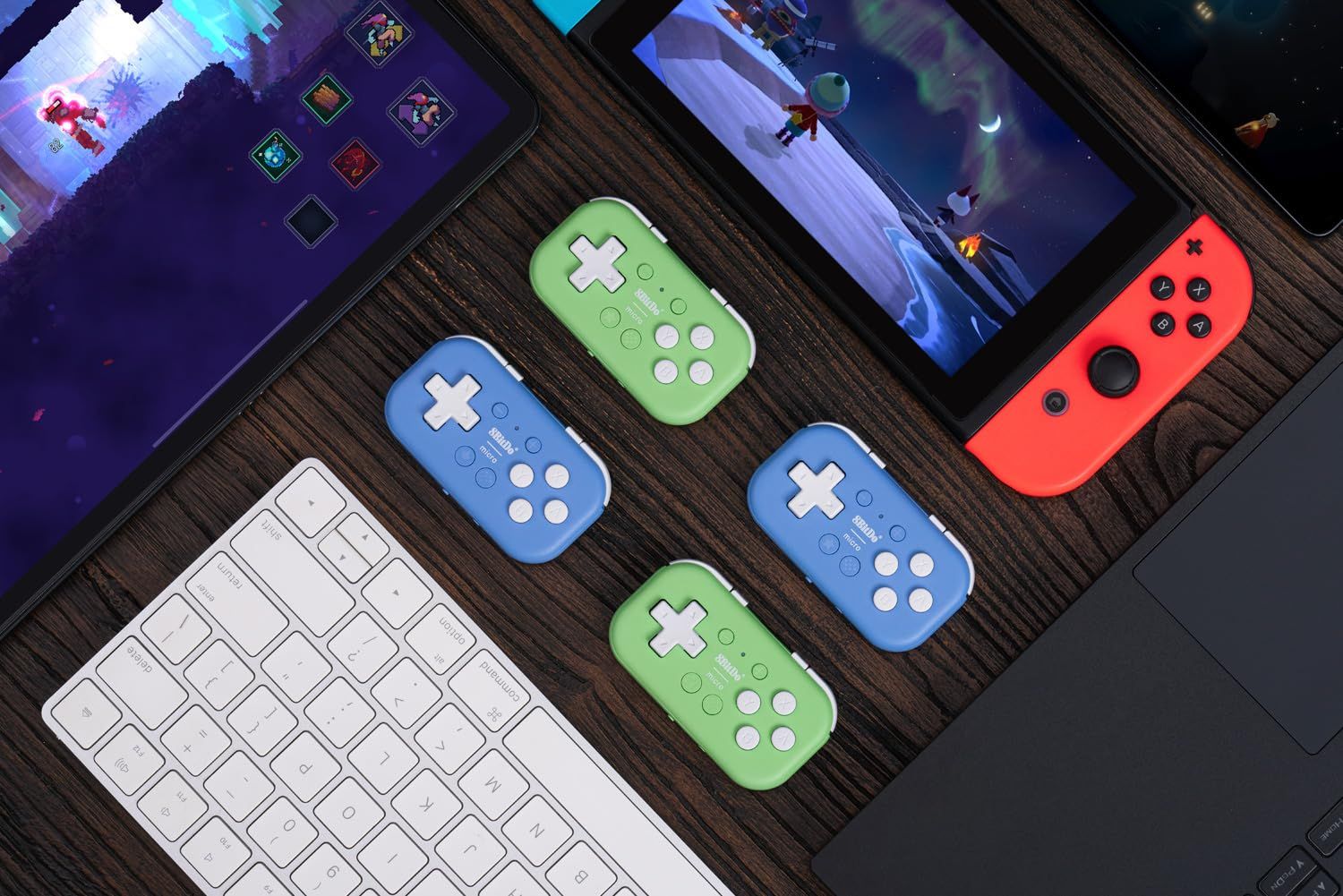 8Bitdo Micro Bluetooth Gamepad Pocket-sized Mini Controller for Switch, Android, and Raspberry Pi, Supports Keyboard Mode