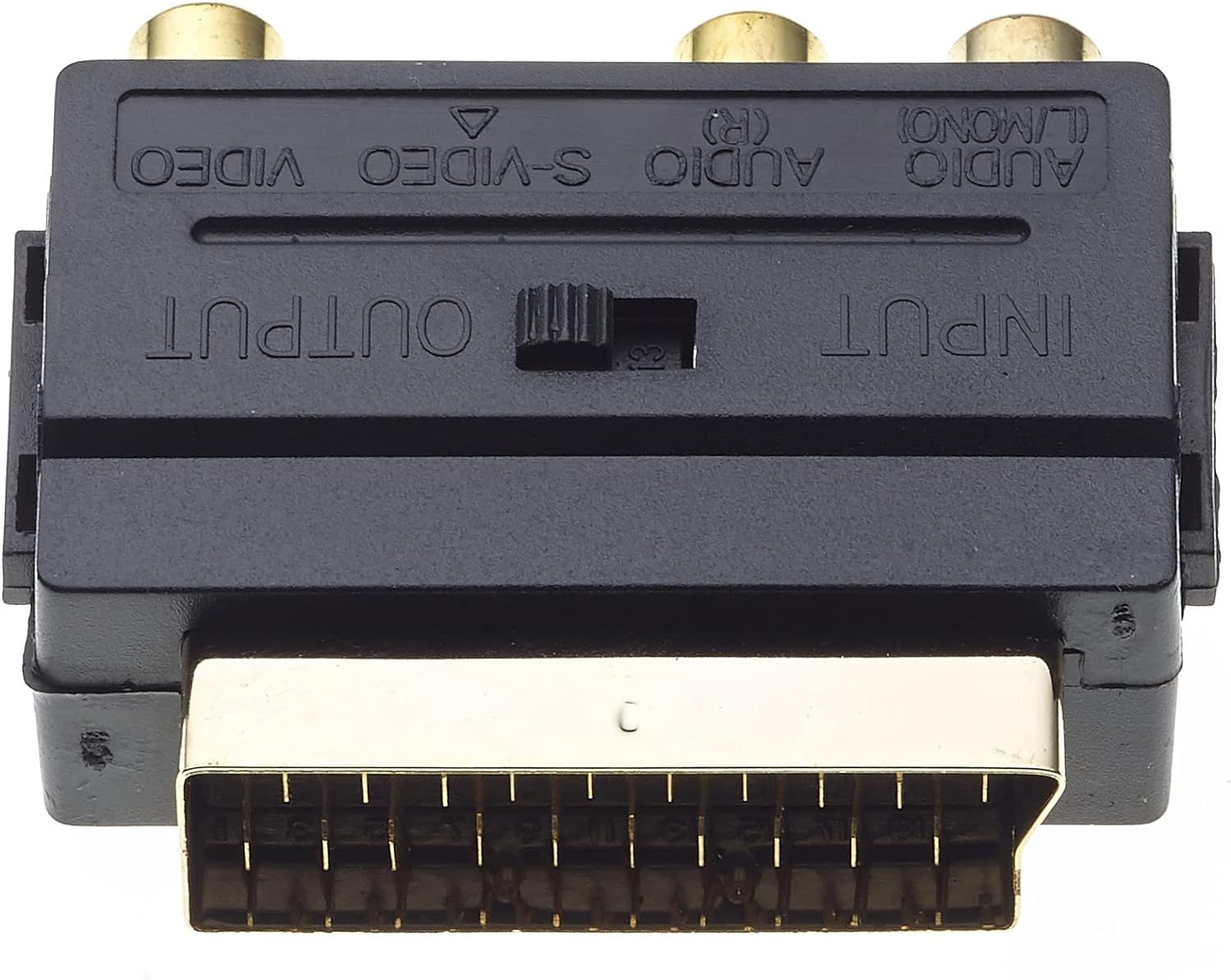 SCART Adaptor, 1x SCART, 3x RCA Audio Adapter Converter & Mini-DIN, Pack of 2 - Gold-plated connectors