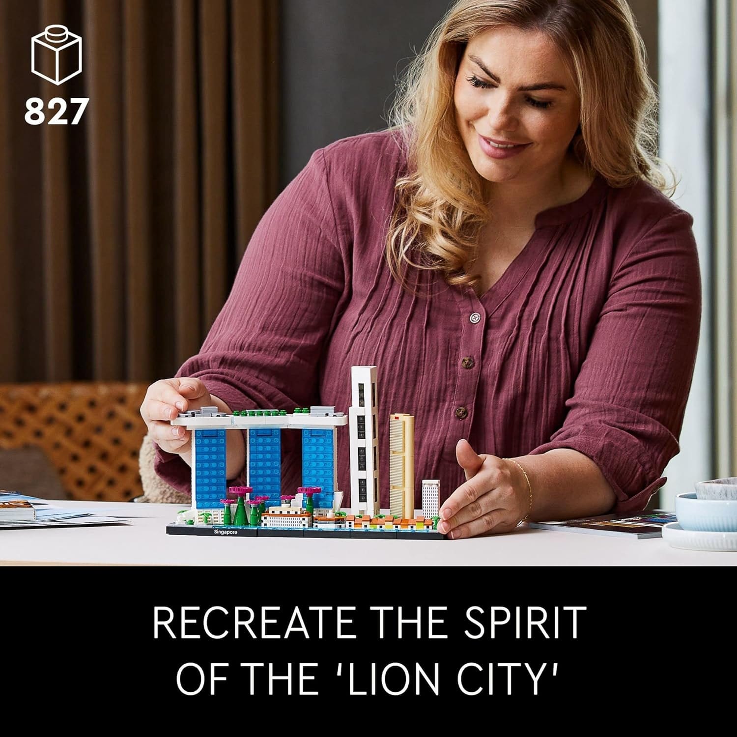 LEGO Architecture Singapore 21057 Building Set-Skyline Collection,Gift & Hobby DIY Architecture Construction Model