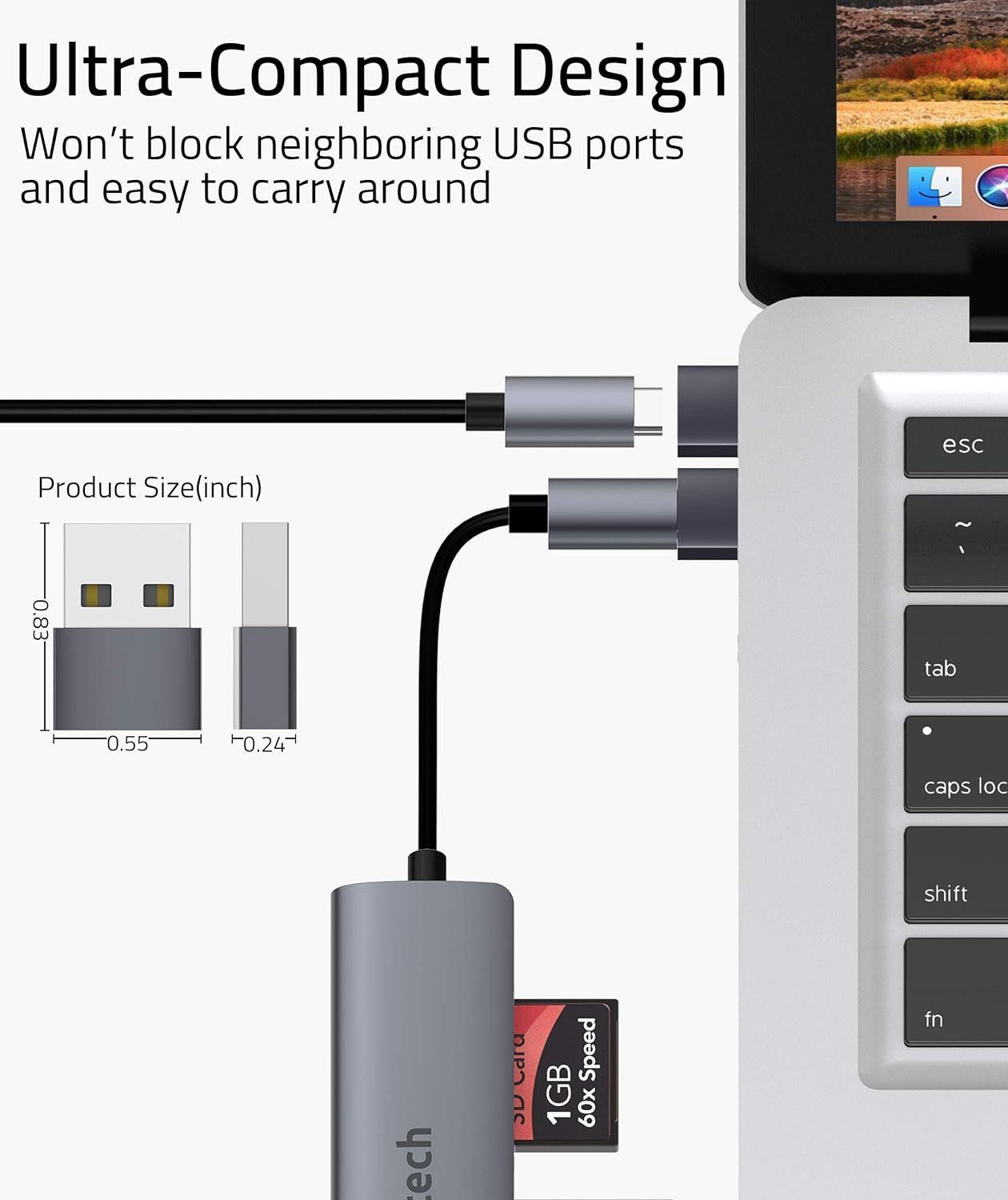 USB Adapter - 3.1 USB C to USB A Adapter,USB C to Micro USB converter,Lightning to USB C OTG for Phones Laptop&Tablets