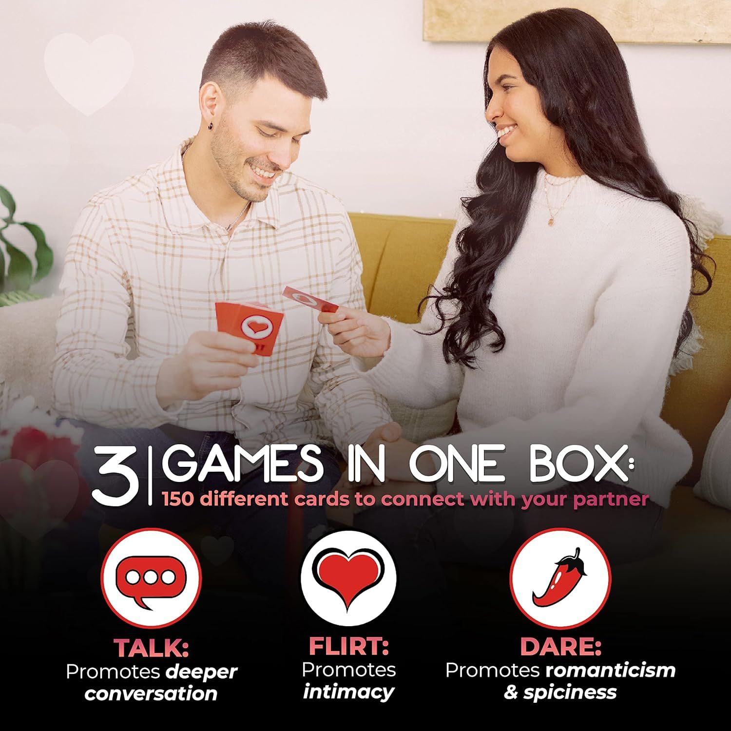 Talk, Flirt, Dare! Fun and Romantic Game for Couples: Conversation Starters, Flirty Games and Cool Dares. Deepen Relationship with Your Partner. Perfect Couples Gift!