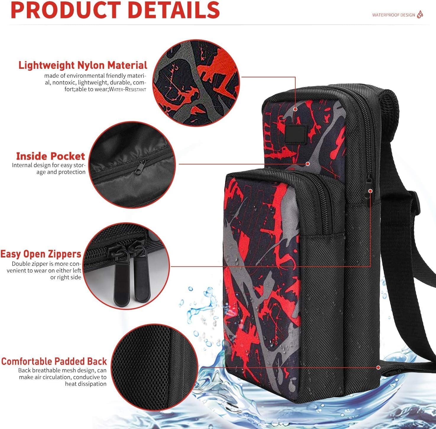 Nintendo Switch Portable Travel Carry Case-Protective Shoulder Bag-Holds OLED,Lite,Accessories-Backpack for Outdoor