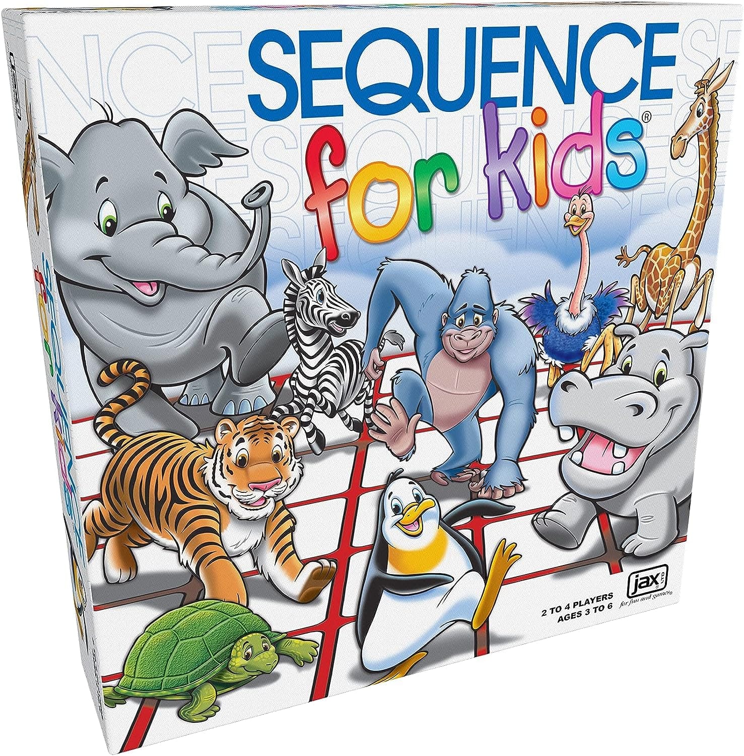 SEQUENCE for Kids -- The 'No Reading Required' Strategy Game by Jax, Multi Color, 11 inches (2-4 players)