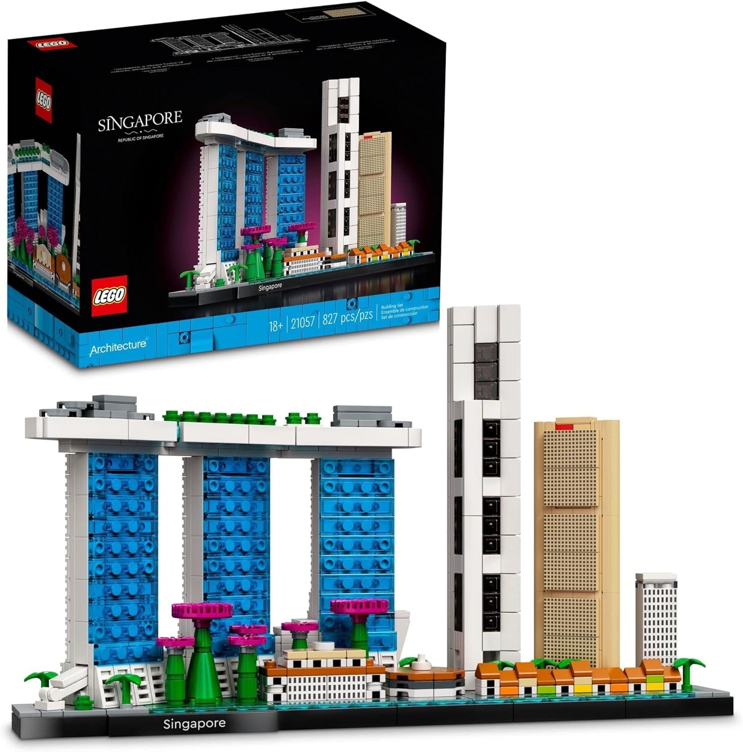 LEGO Architecture Singapore 21057 Building Set-Skyline Collection,Gift & Hobby DIY Architecture Construction Model