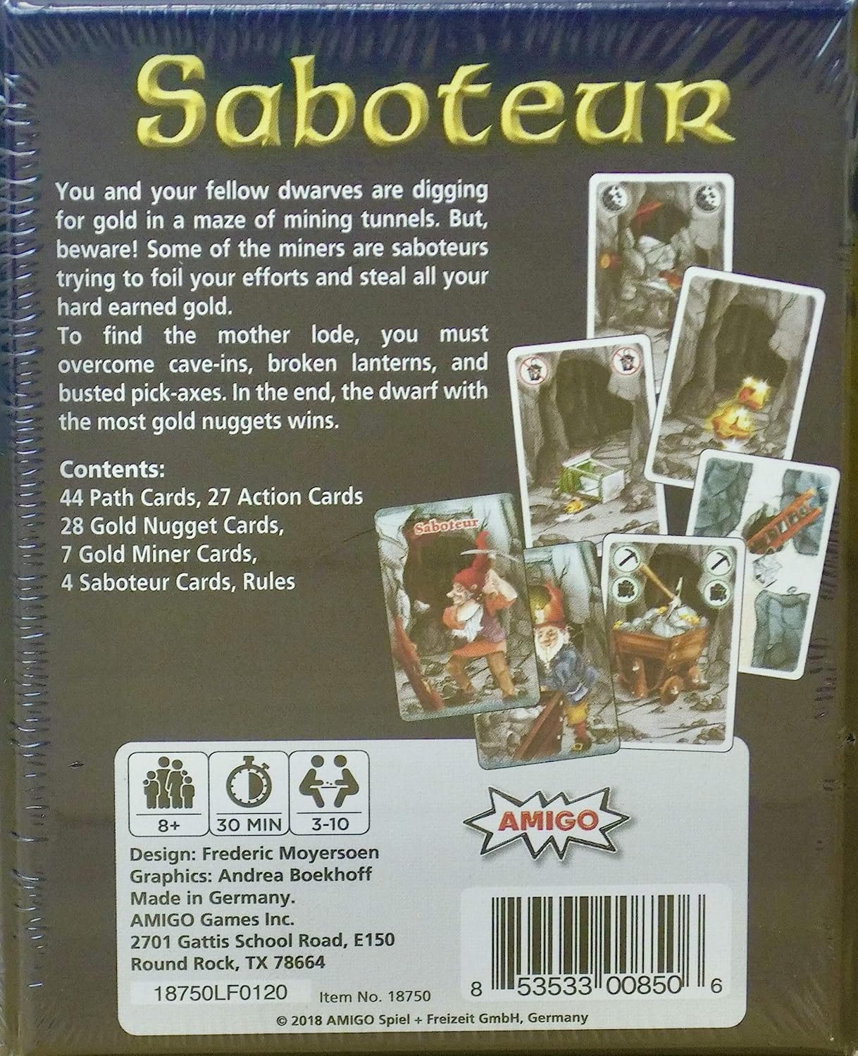 Saboteur Card Game - Dwarves, gold mining, stealing Sabos and multi player family fun game