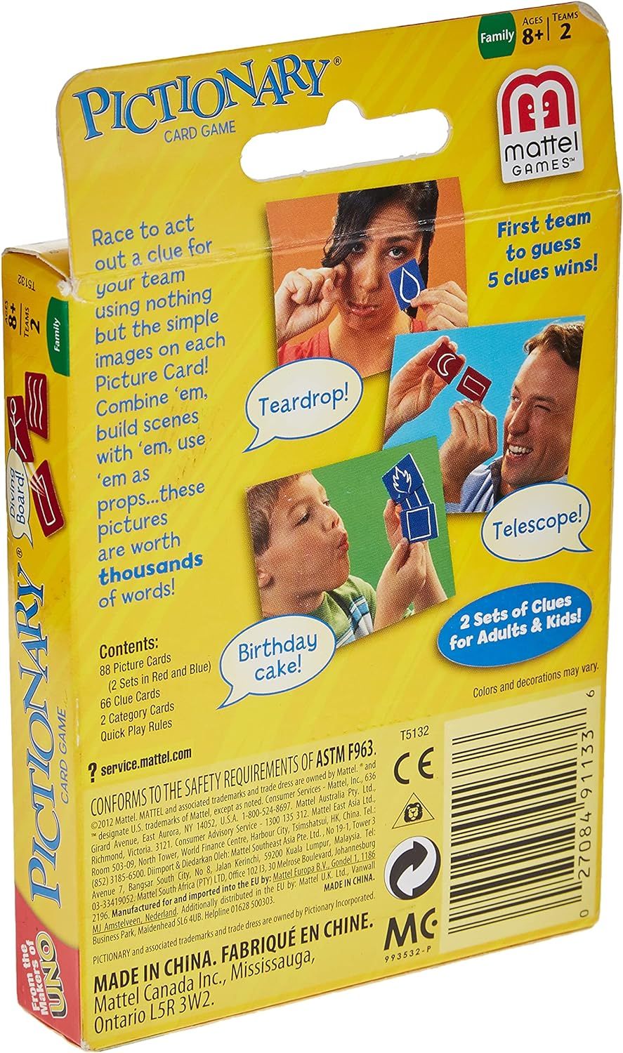 Pictionary Card Game, Mattels Fun Family or Adult Game Night, 8 Years and Older