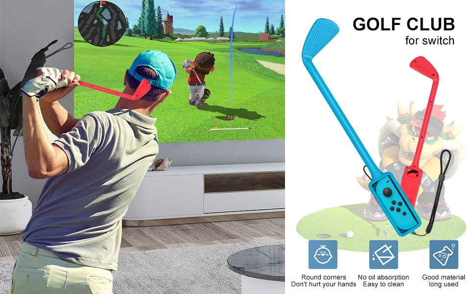 JYS Golf Clubs Joycon Holder - Pack of 2 - Realistic Golf with Joy-cons controllers - Nintendo OLED and Nintendo Gen 2&1