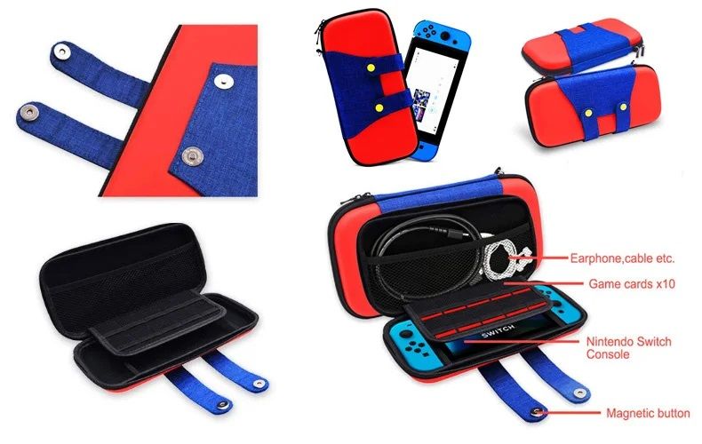 Safebros 2-in1 Carrying Case for Nintendo Switch OLED,Waterproof Travel Bag with Protective Carry cover,Hard Shell
