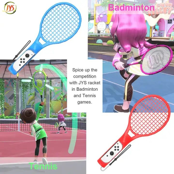 JYS Tennis Racket for Nintendo Switch Joy-con - Set of 2 - Compatible with Switch OLED & Gen 1/2 Joycon controllers